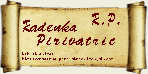 Radenka Pirivatrić vizit kartica